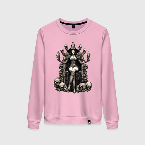 Женский свитшот Ведьма на троне / Светло-розовый – фото 1