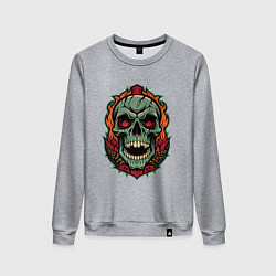 Женский свитшот Череп в стиле тату
