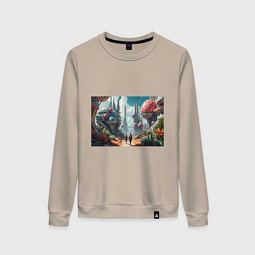 Женский свитшот Планета фантастика / Миндальный – фото 1