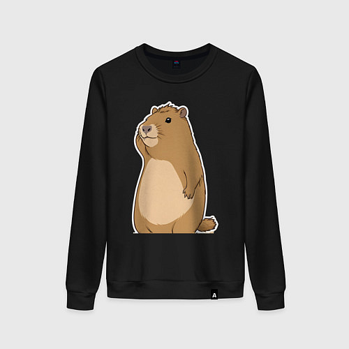 Женский свитшот Прекрасная капибара / Черный – фото 1
