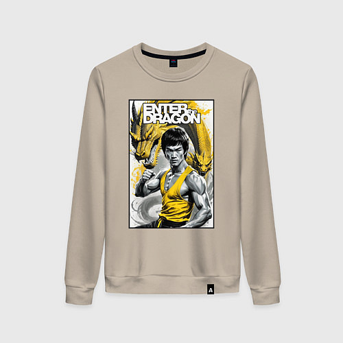 Женский свитшот Выход дракона - Брюс Ли / Миндальный – фото 1