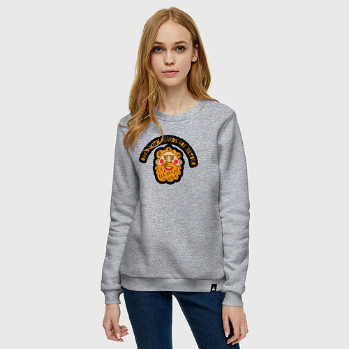 Женский свитшот Папы с бородой лучше / Меланж – фото 3