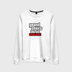 Свитшот хлопковый женский GTA online logo game, цвет: белый