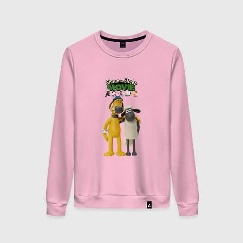 Женский свитшот Барашек Шон с битцером / Светло-розовый – фото 1
