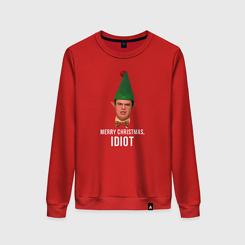 Женский свитшот Merry Christmas idiot / Красный – фото 1
