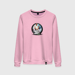 Свитшот хлопковый женский Grand Theft Auto V logo game, цвет: светло-розовый