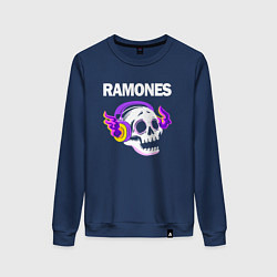 Женский свитшот Ramones - неоновый череп