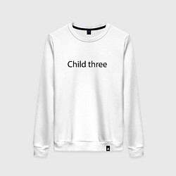 Свитшот хлопковый женский Child three - meme, цвет: белый