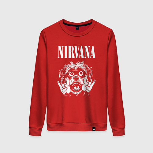 Женский свитшот Nirvana rock dog / Красный – фото 1