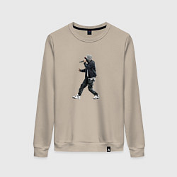 Свитшот хлопковый женский Eminem is live, цвет: миндальный