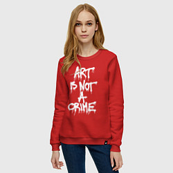 Свитшот хлопковый женский Art is not a crime, цвет: красный — фото 2