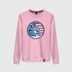 Свитшот хлопковый женский USA flag New York, цвет: светло-розовый