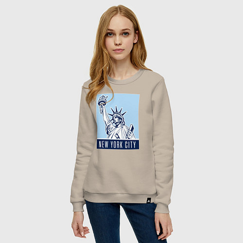 Женский свитшот New York style / Миндальный – фото 3