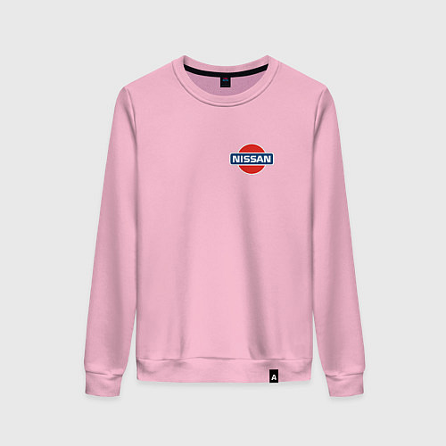 Женский свитшот Nissan logo auto steel / Светло-розовый – фото 1