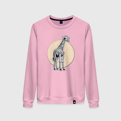 Женский свитшот Круг жираф / Светло-розовый – фото 1