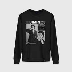 Свитшот хлопковый женский Park Jimin bts, цвет: черный