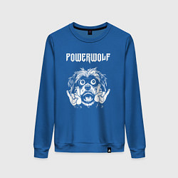 Свитшот хлопковый женский Powerwolf rock dog, цвет: синий