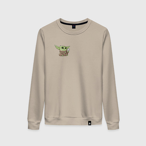 Женский свитшот Персонаж Беби Йода / Миндальный – фото 1