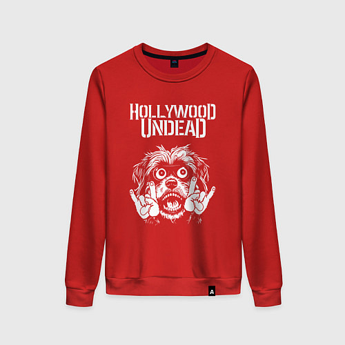 Женский свитшот Hollywood Undead rock dog / Красный – фото 1