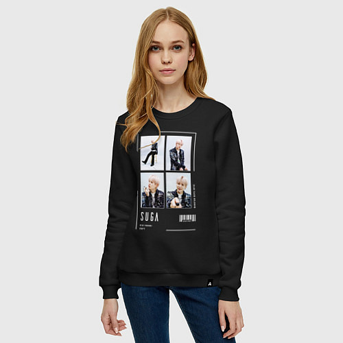 Женский свитшот Yoongi bts selfie / Черный – фото 3