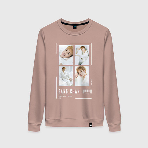 Женский свитшот Bang chan stray kids cute / Пыльно-розовый – фото 1