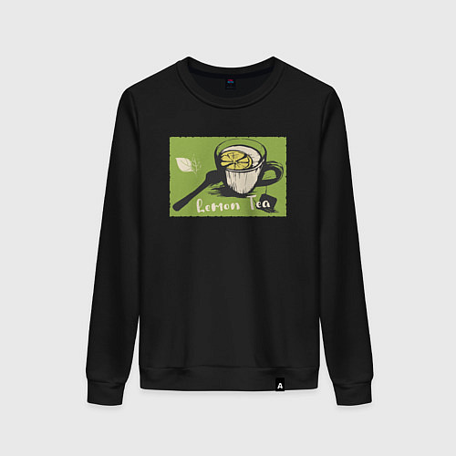 Женский свитшот Чашка лимонного чая / Черный – фото 1