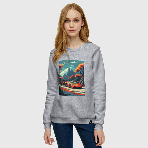 Женский свитшот Одинокая ламборгини / Меланж – фото 3