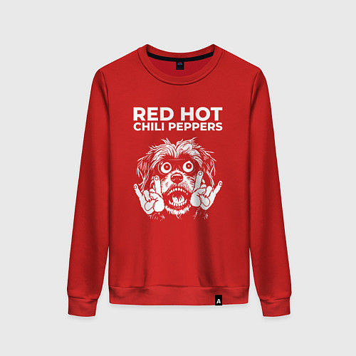 Женский свитшот Red Hot Chili Peppers rock dog / Красный – фото 1