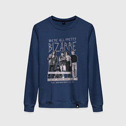 Женский свитшот Клуб Завтрак с цитатой черно-белый