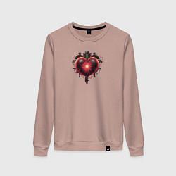 Свитшот хлопковый женский Атомное сердце, цвет: пыльно-розовый
