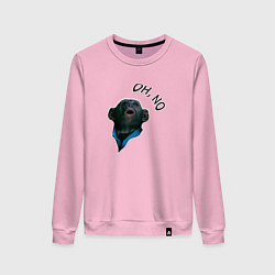 Свитшот хлопковый женский Oh, no monkey, цвет: светло-розовый