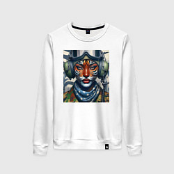 Женский свитшот Tigress girl military pilot