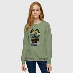 Свитшот хлопковый женский Stalker 2 heart of chornobyl, цвет: авокадо — фото 2
