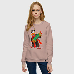 Свитшот хлопковый женский Мужичок усатый, цвет: пыльно-розовый — фото 2