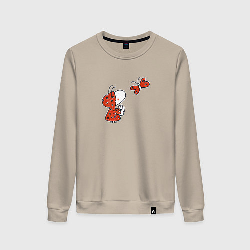 Женский свитшот Божья коровка средняя / Миндальный – фото 1
