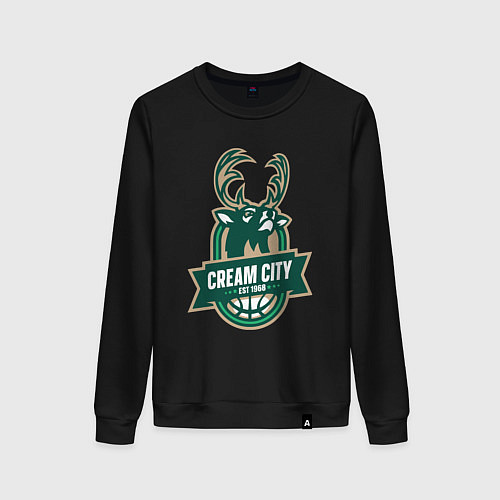 Женский свитшот Milwaukee Bucks cream city / Черный – фото 1