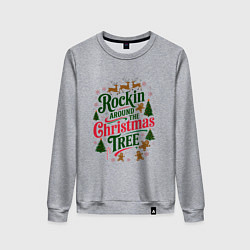 Свитшот хлопковый женский Новогодняя атмосфера rockin around the christmas t, цвет: меланж