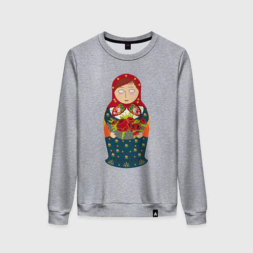 Женский свитшот Матрёшка милая / Меланж – фото 1