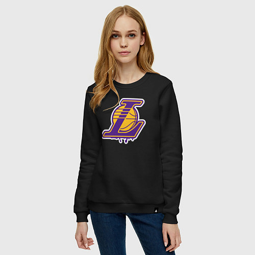 Женский свитшот Lakers team / Черный – фото 3