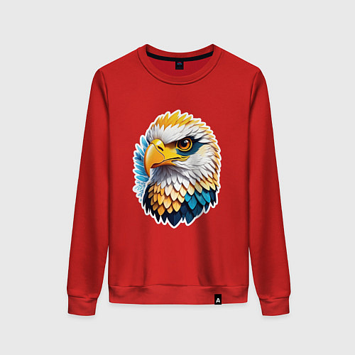 Женский свитшот Яркая голова орла / Красный – фото 1