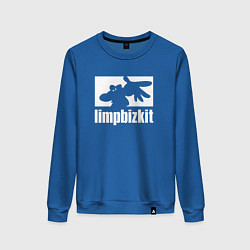 Свитшот хлопковый женский Limp Bizkit - logo, цвет: синий