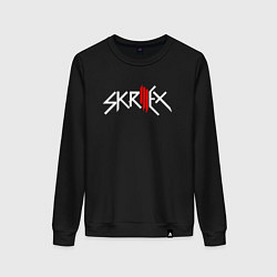 Свитшот хлопковый женский Skrillex - logo, цвет: черный