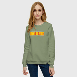 Свитшот хлопковый женский Twenty one pilots - color logo, цвет: авокадо — фото 2