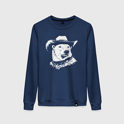 Женский свитшот Белый медведь ковбой