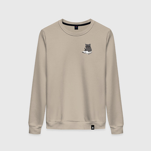 Женский свитшот Кот психолог / Миндальный – фото 1