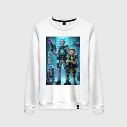 Свитшот хлопковый женский Rick and Morty - cyber special forces, цвет: белый