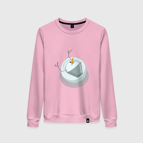 Женский свитшот Снеговик вид сверху / Светло-розовый – фото 1