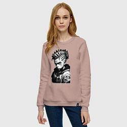 Свитшот хлопковый женский Чувак Барт Симпсон, цвет: пыльно-розовый — фото 2