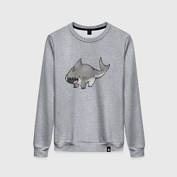 Свитшот хлопковый женский Милая акула медведь, цвет: меланж