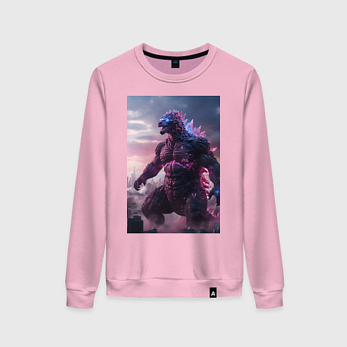 Женский свитшот Годзилла - король монстров / Светло-розовый – фото 1
